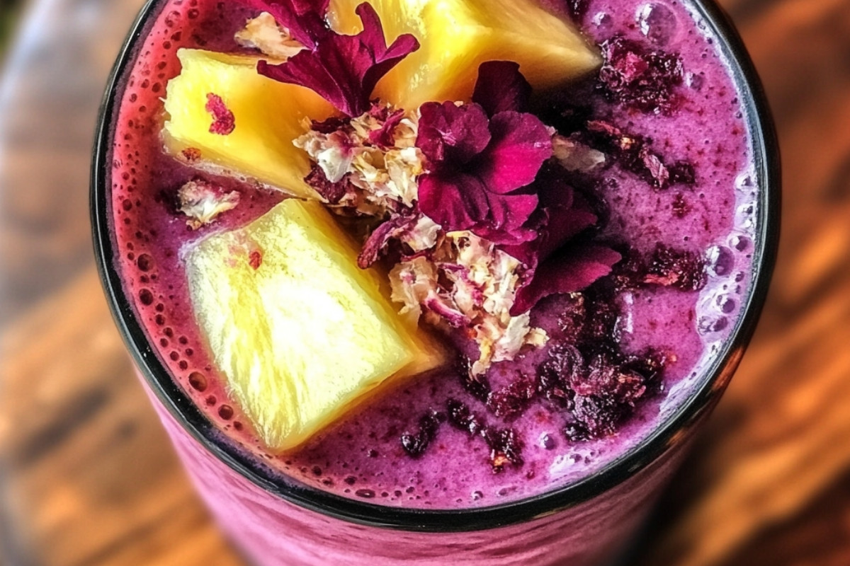 Delicious Zesty Hibiscus Pineapple Smoothie