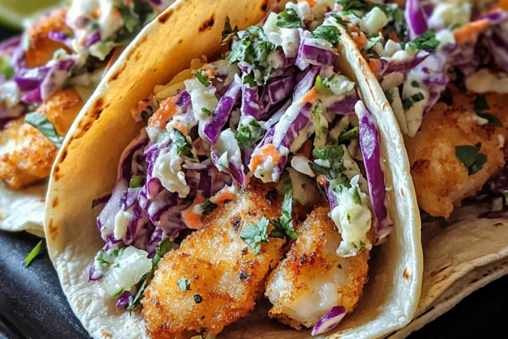 Deliciously Crunchy Fish Tacos with Zesty Cilantro Lime Slaw