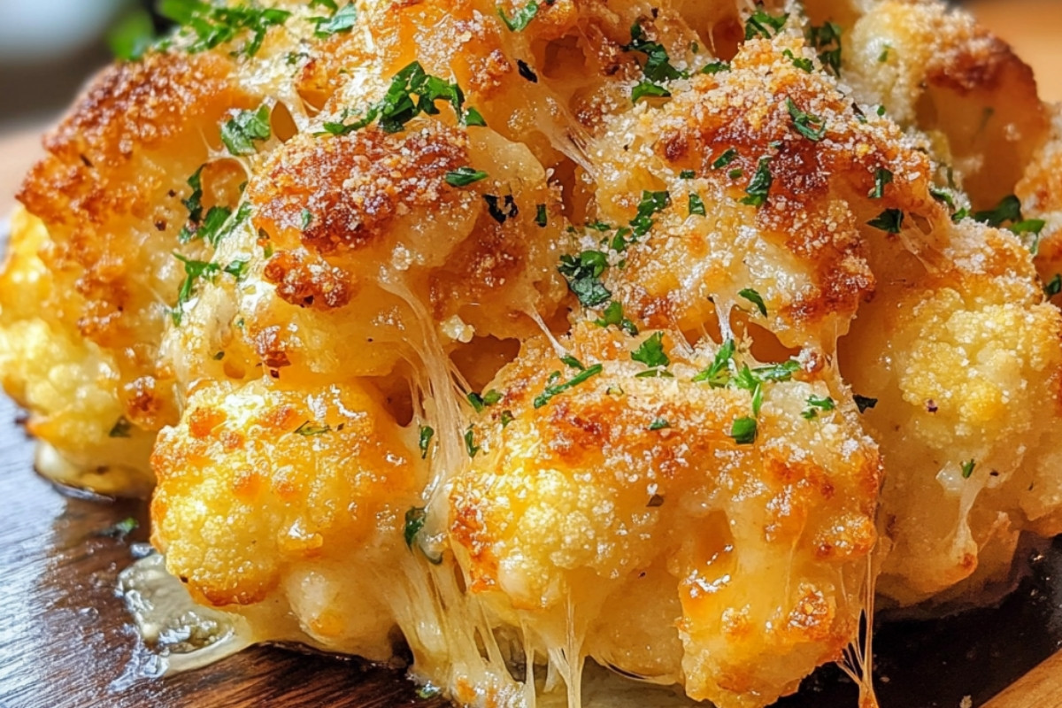 Deliciously Golden Parmesan Roasted Cauliflower