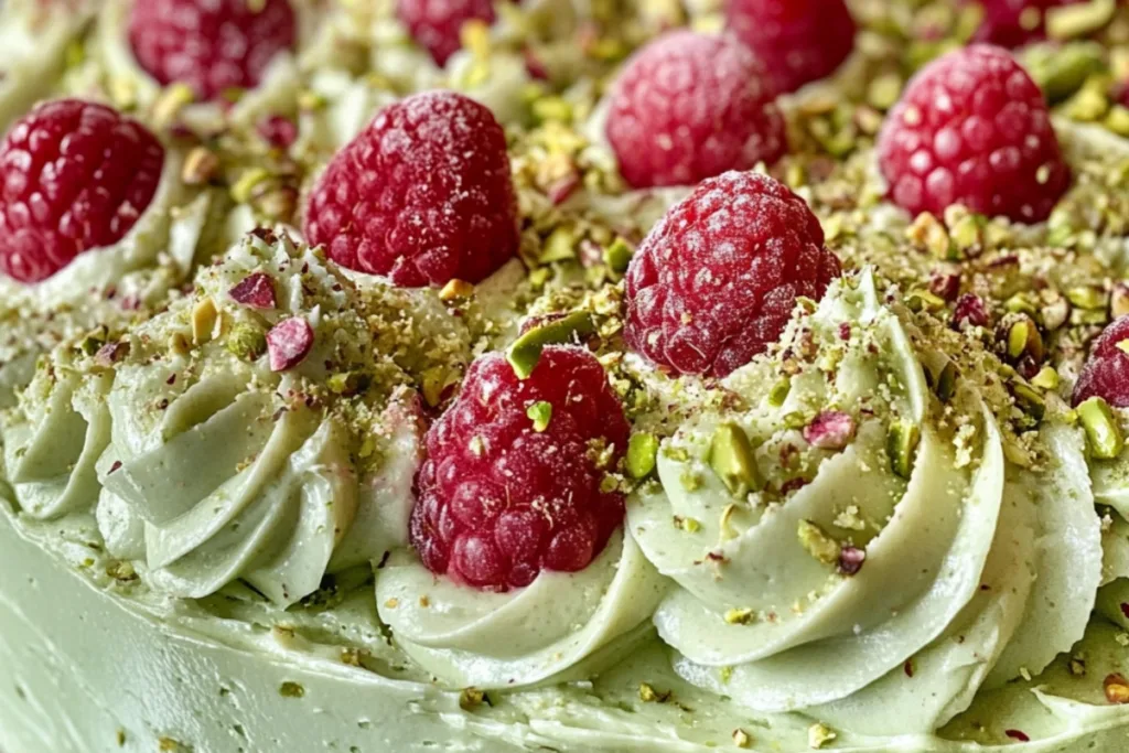 Delightful Pistachio Raspberry Indulgence Cake