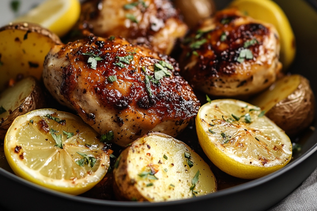 Lemon Balsamic Chicken and Potatoes Recipe