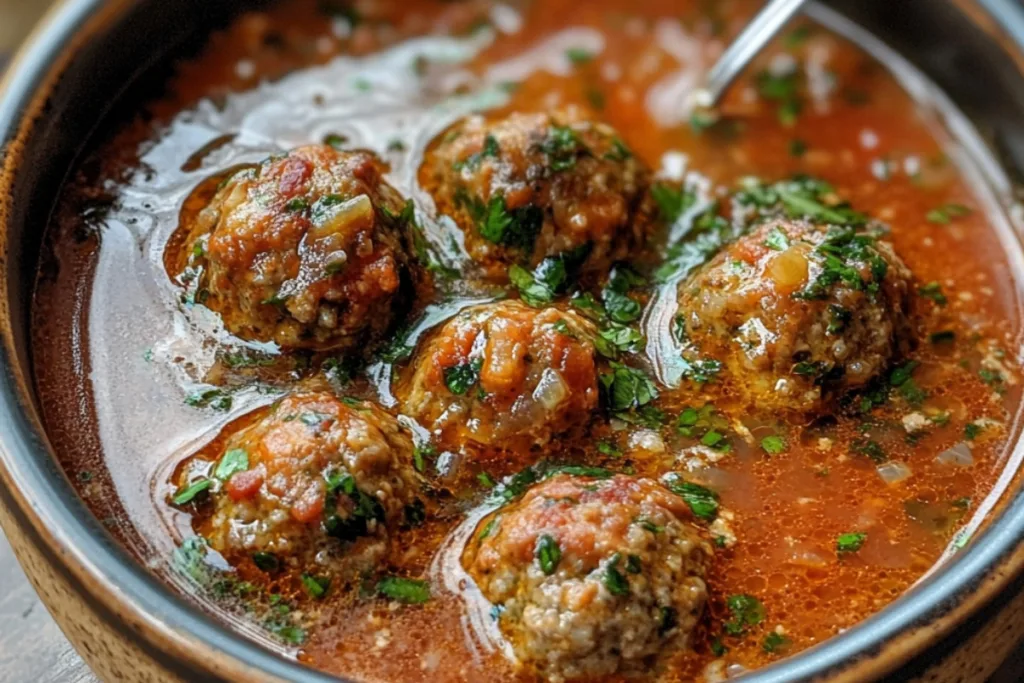 Hearty Delightful Italian Meatball Soup