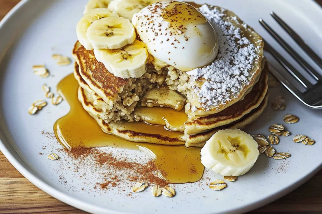 Banana Oat Protein Pancakes Delight