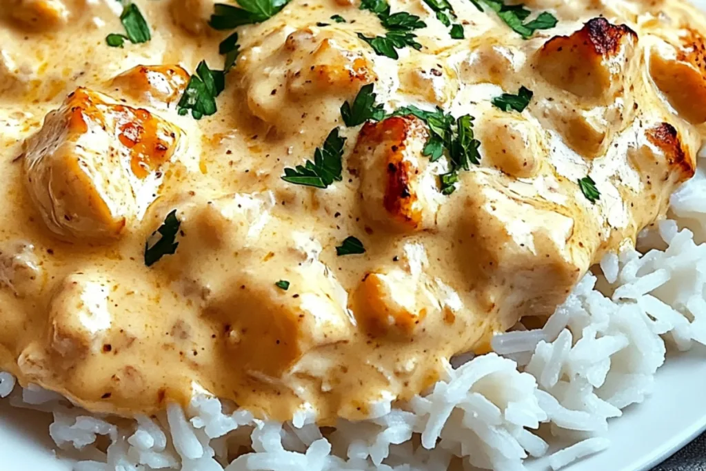 Creamy Delight Smothered Chicken and Rice