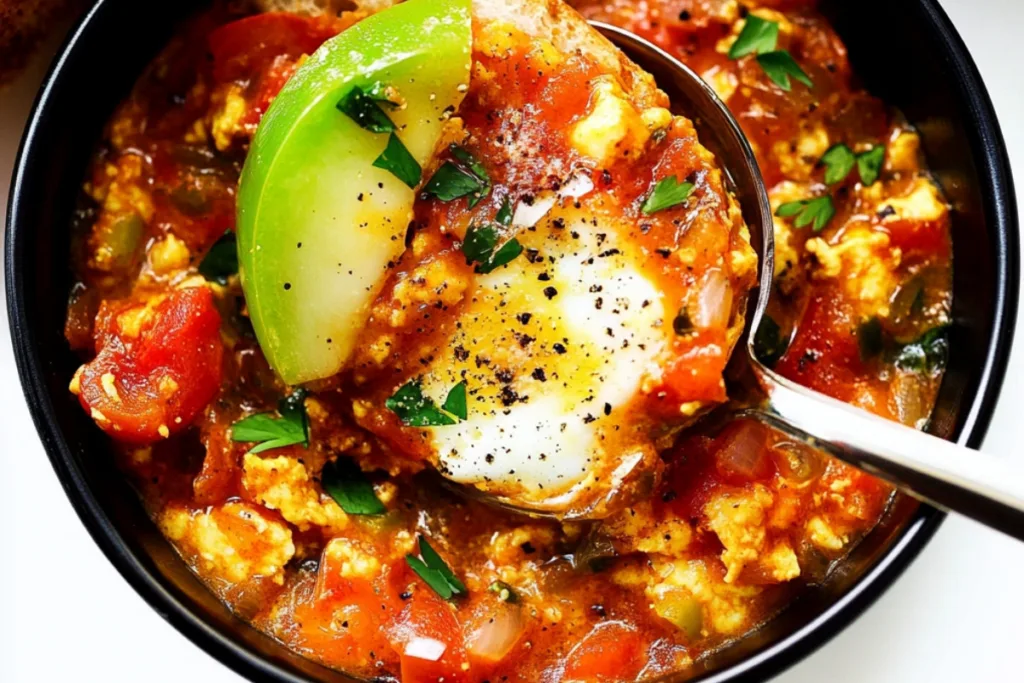 Delicious Menemen Turkish Egg Scramble