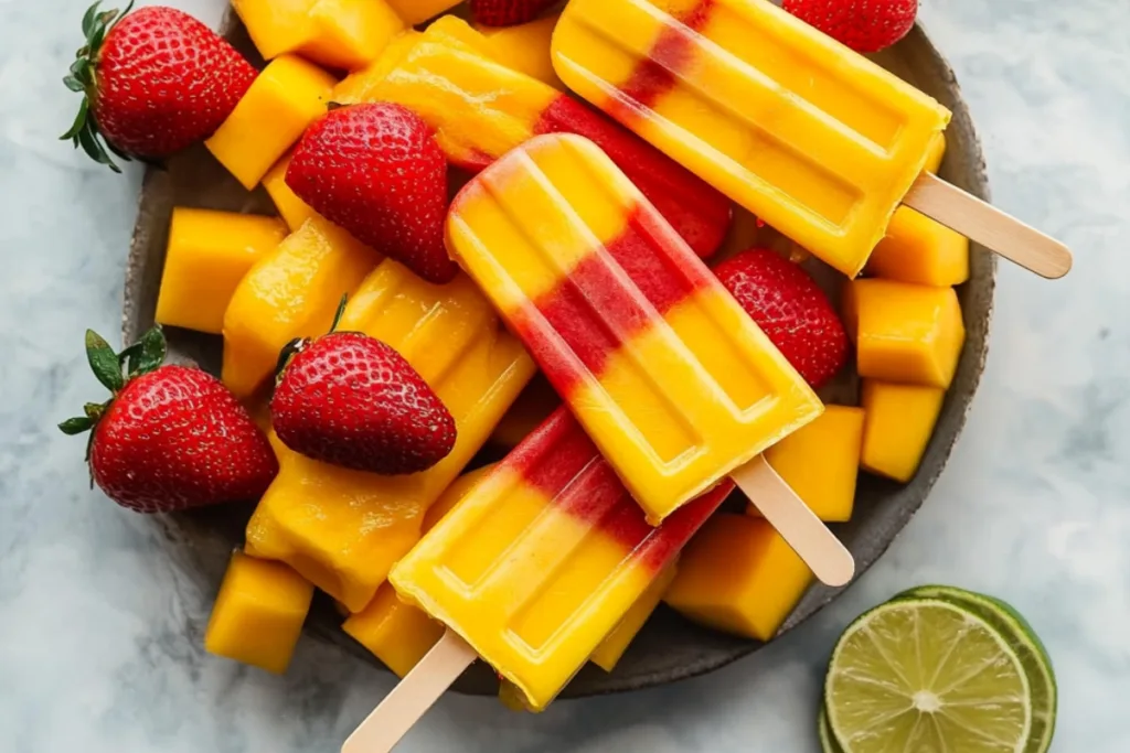 Delicious Strawberry Mango Popsicles