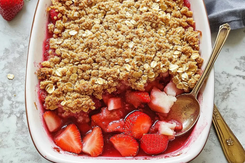 Delightful Old-Fashioned Strawberry Rhubarb Crisp