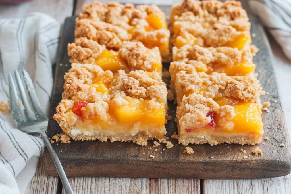 Peaches and Cream Delightful Crumble Bars