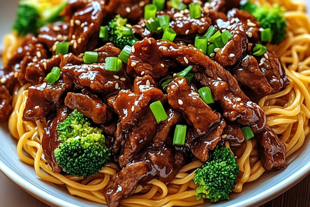 Sticky Beef Noodles Delight