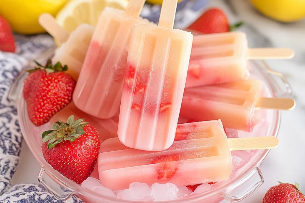 Strawberry Lemonade Delight Popsicles