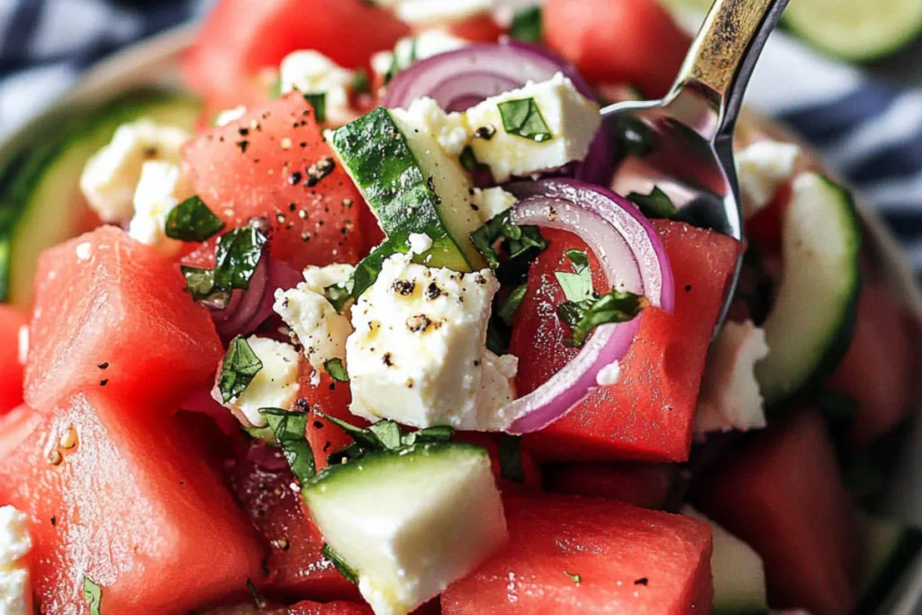 Fresh and Delightful Watermelon Salad with Feta and Mint