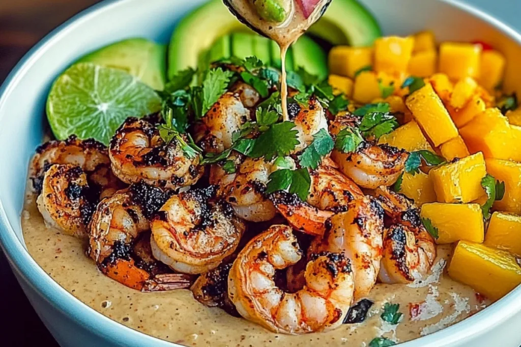 Shrimp and Avocado Bowls with Mango Salsa Delight