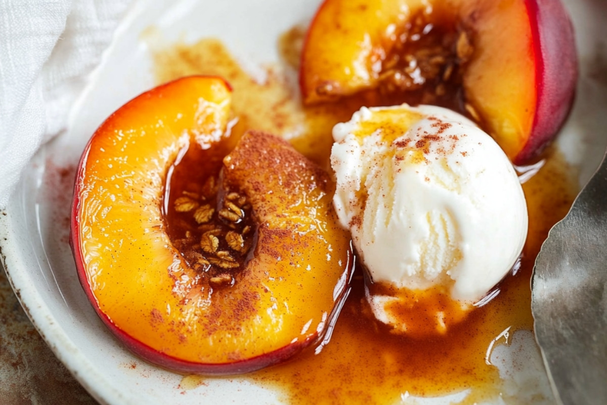 Baked Nectarines with Cinnamon Honey Delight